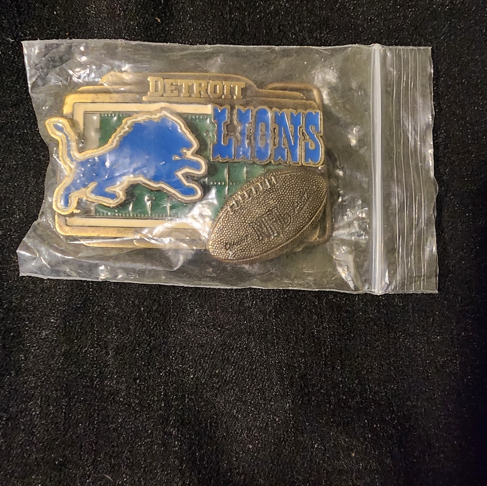 RARE Vintage Detroit Lions Belt Buckle